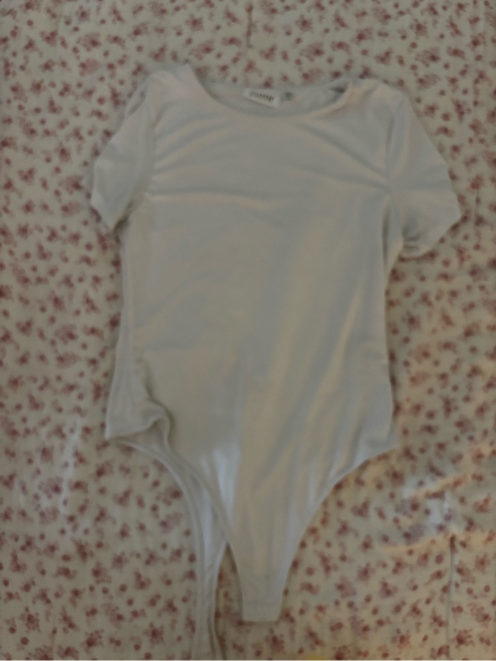 Girls' White Short-Sleeve One-Piece Bodysuit